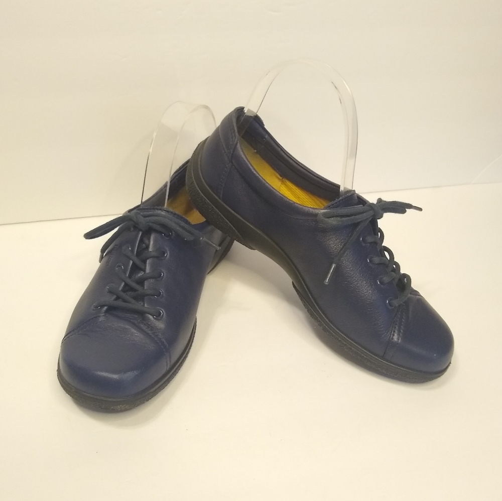 Hotter 'Dew' navy leather lace up comfort shoes